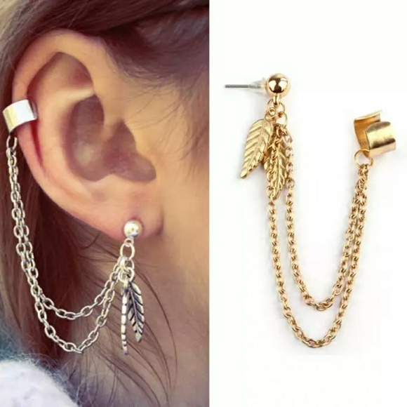 🎀Double Leaf Clip Stud Earing - Picture 1 of 6